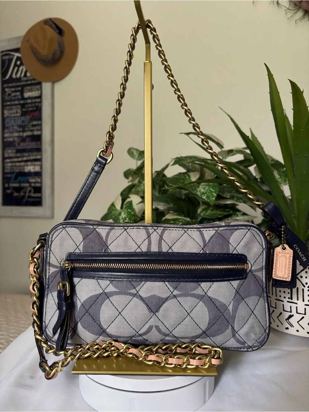Coach Poppy Quilted Denim Crossbody